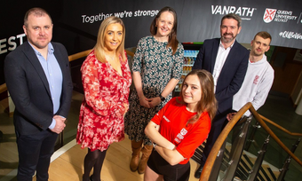 Students and business people gather at event