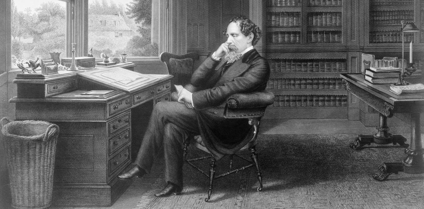 Charles Dickens, diphtheria and similarities to COVID-19 Charles Dickens in his study at Gads Hill Place, England. Line engraving by Samuel Hollyer, 1875. Shutterstock/EverettCollection