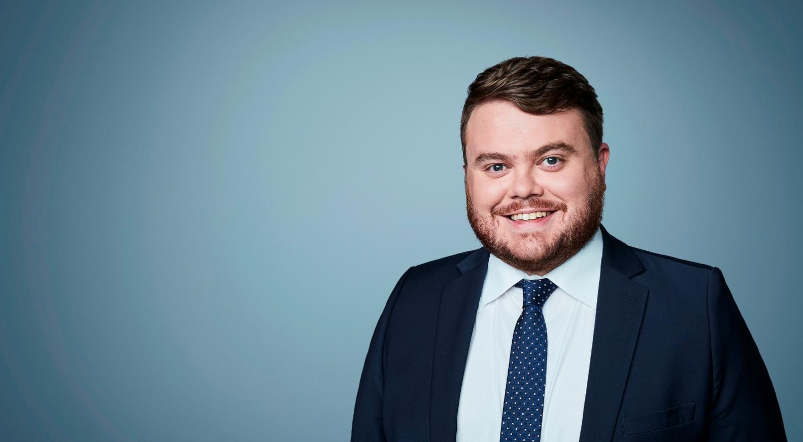 Donie O'Sullivan, CNN reporter CNN image of reporter Donie O'Sullivan, smiling and dressed in a dark lounge suit