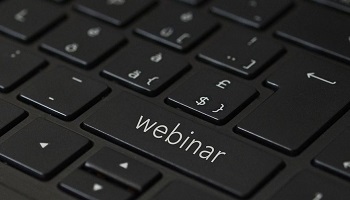 Keyboard showing word webinar